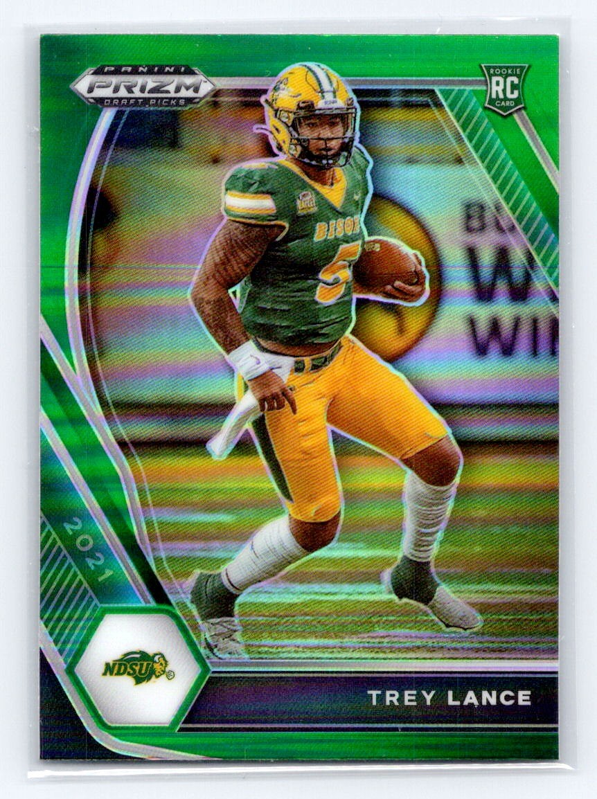2021 Panini Prizm Draft Picks Collegiate Green #120 Trey Lance RC