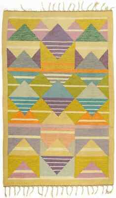 Scandinavian Swedish Kilim Geometric Rug for Living Room Area Rug Bedroom Rug