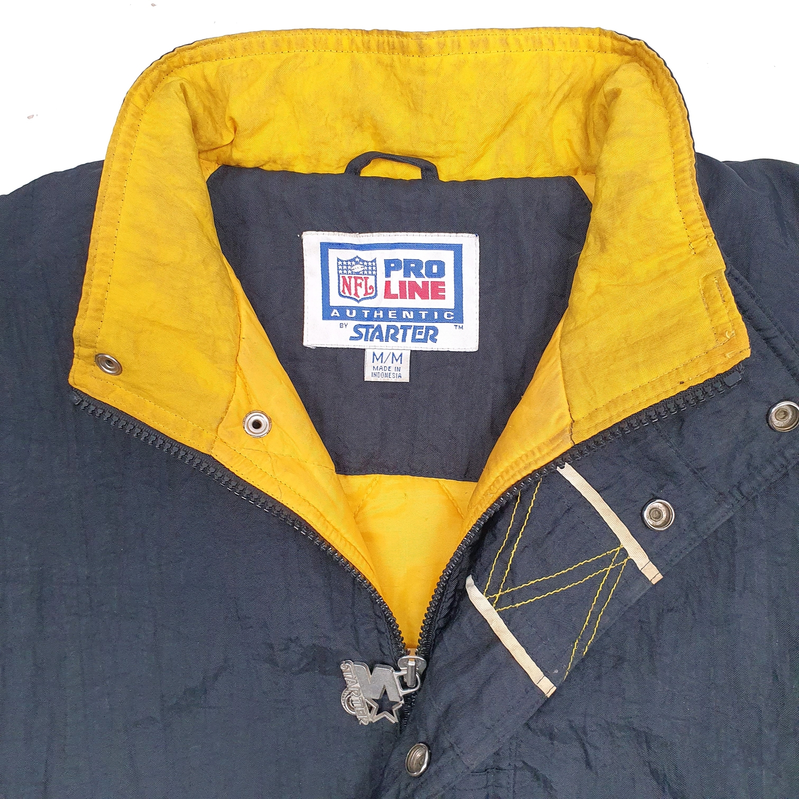 STARTER Padded Jacket Coat Pro Line Vintage 1990s NFL Pittsburgh Steelers Mens M image 2