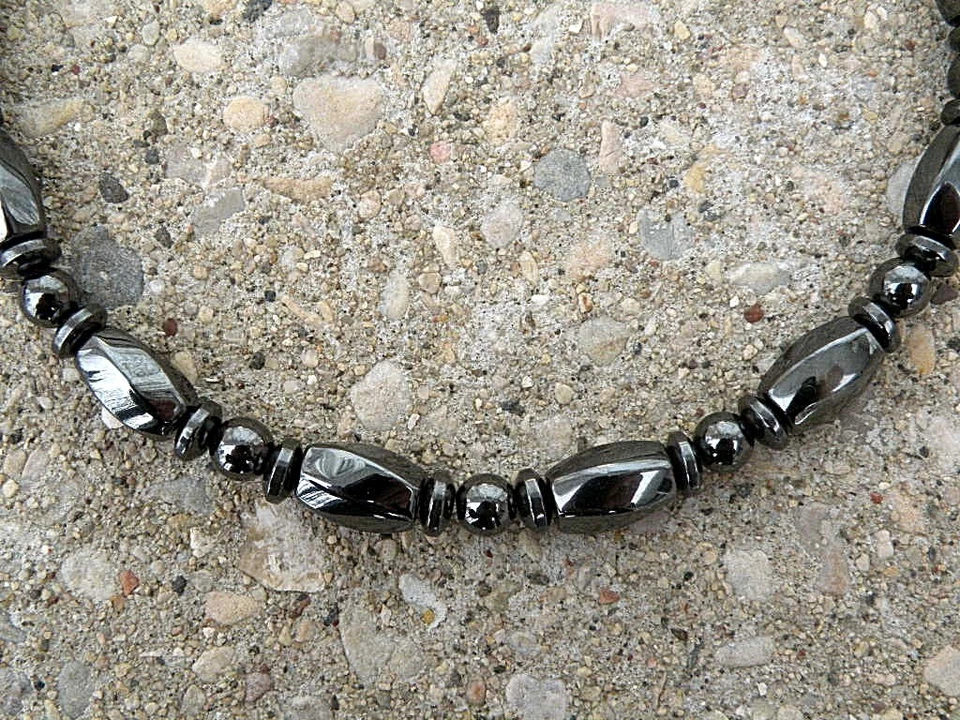 Brazalete de curación de hematita 100 % magnético negro tobillera 1 fila 9 mm AMPLIO terapia Foto 4 de 4