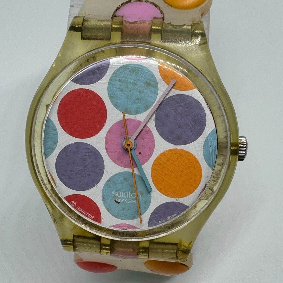 Reloj Swatch Cuarzo Vintage JEU DE BILLIES GE169 Hombre Transparente ~Para Piezas Reparación Foto 2 de 4