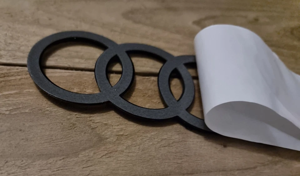 AUDI GLOSS BLACK REAR BADGE EMBLEM RS OR FRONT A1 A2 A3 A4 A5 RS S3 S5 S1 192MM - Image 3 of 4