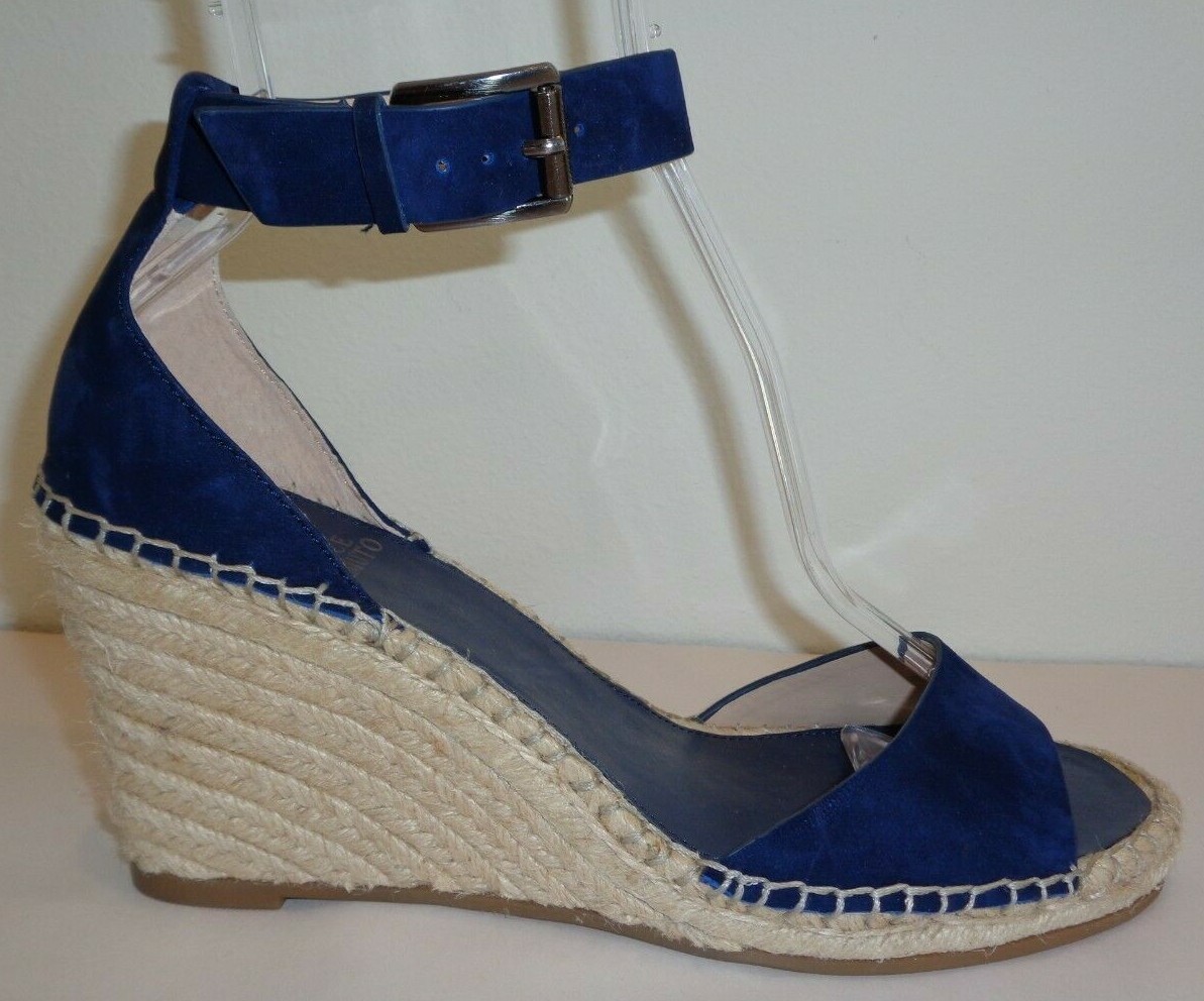 Vince Camuto Size 10 M TORIAN Midnight Blue Wedge Heel Sandals New