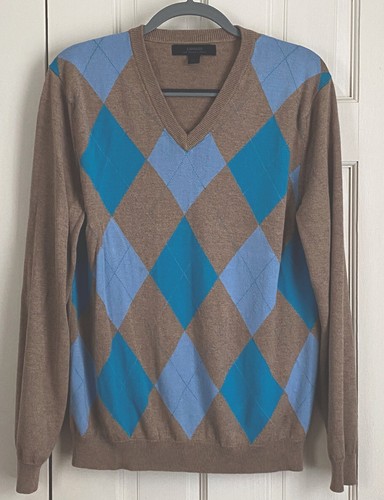 Preppy Argyle Silk Cashmere V-Neck 