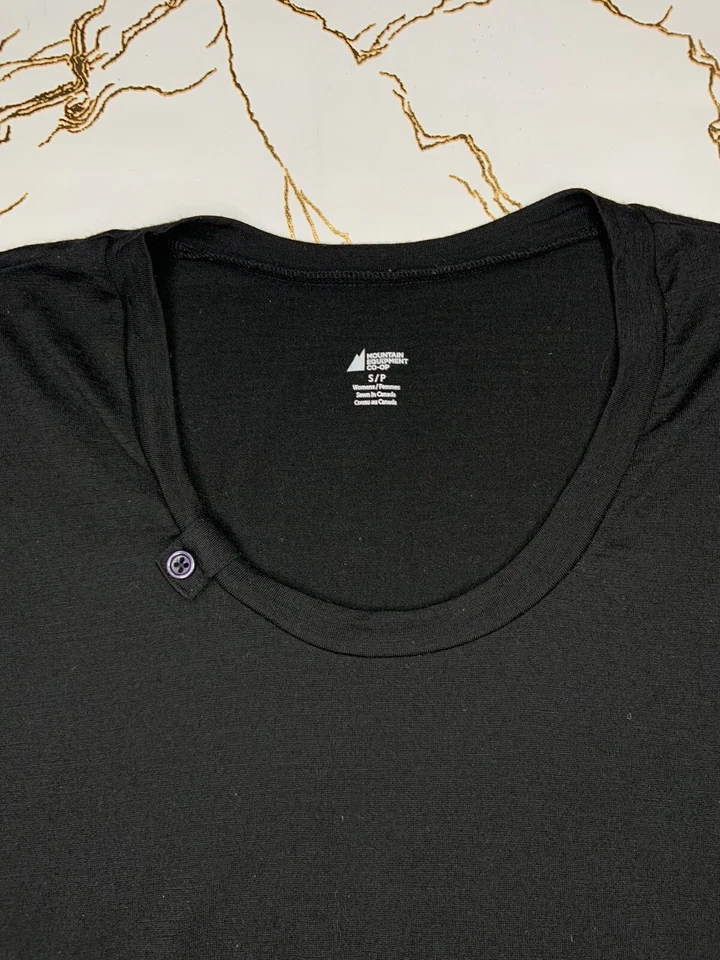 Mountain Equipment Co-op Damen schwarzes 100 % Wolle T-Shirt Größe Small - Bild 2 von 4