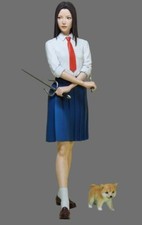 1/8 Scale Japanese Schoolgirl Resin Figure - Sai Weapons & Dog Companion