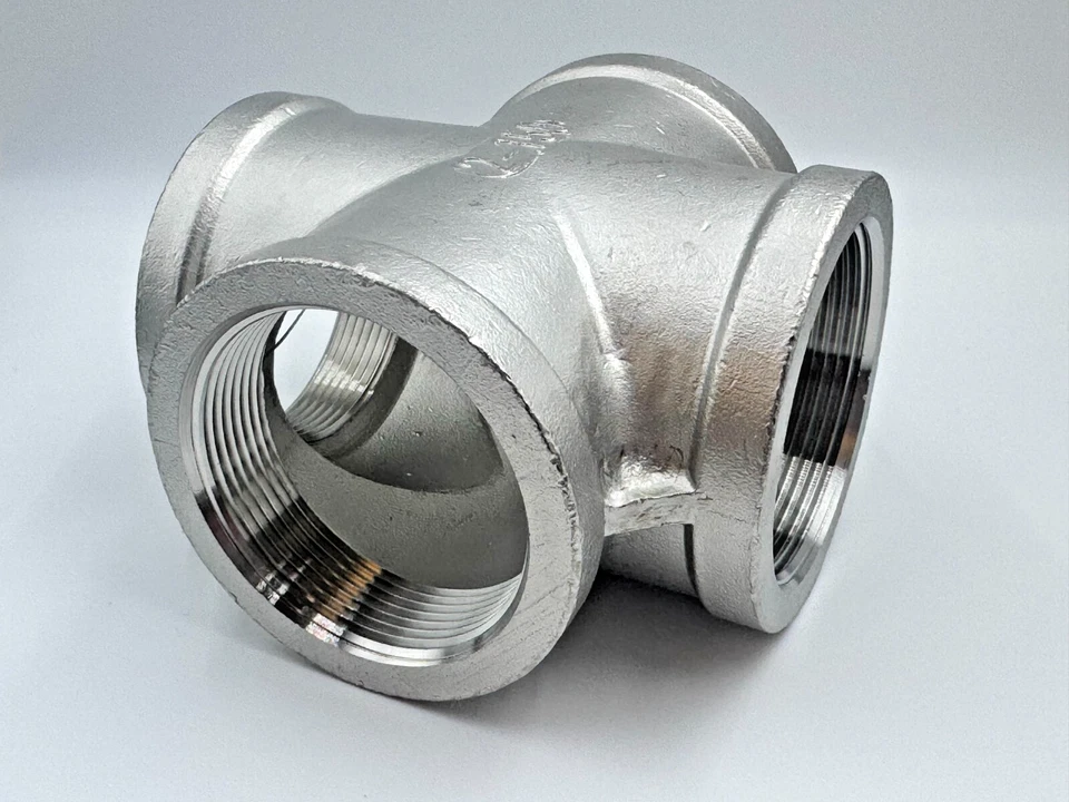 STAINLESS STEEL 4 WAY 2" NPT PIPE CROSS UNION HEAVY DUTY CAST CLASS 150 - Image 4 of 4