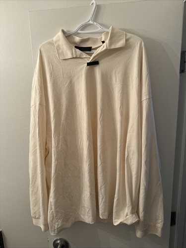 Essentials Fear Of God Pique Langarm Polo Farbe: Shell Größe: XL (F WIE XXL)