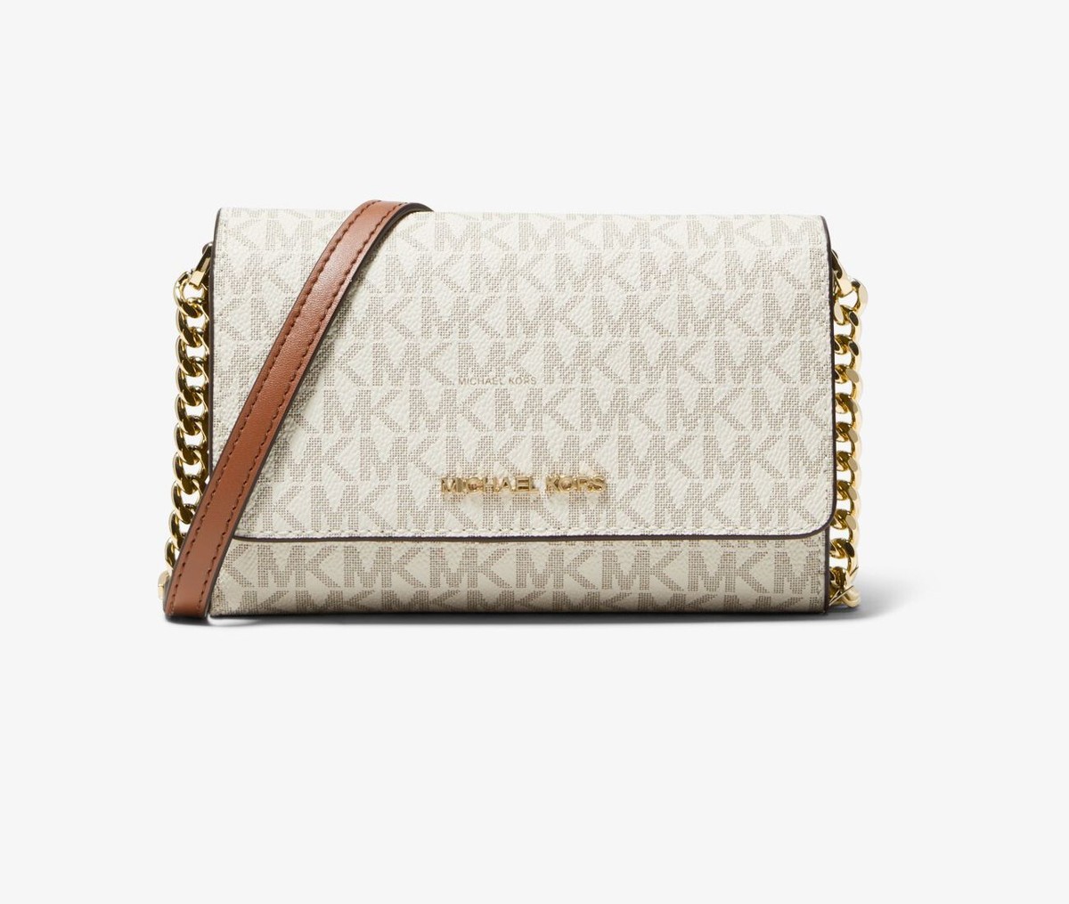 Michael Kors Jet Set Vanilla Logo Smartphone Small Crossbody Michael Kors Jet Set Vanilla Logo Smartphone Small Crossbody