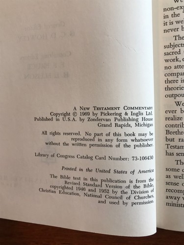 A New Testament Commentary ed. by G.C.D. Howley, F.F. Bruce, H.L. Ellison (1969) - Picture 6 of 9