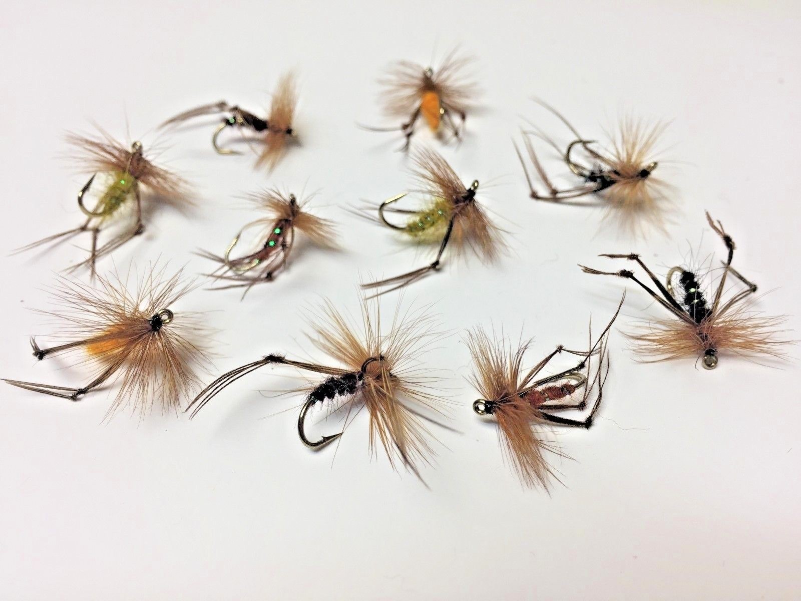 FLY FISHING Trout Flies ""HOPPERS Premier"" 10 pack fly Selection Size 10 #111