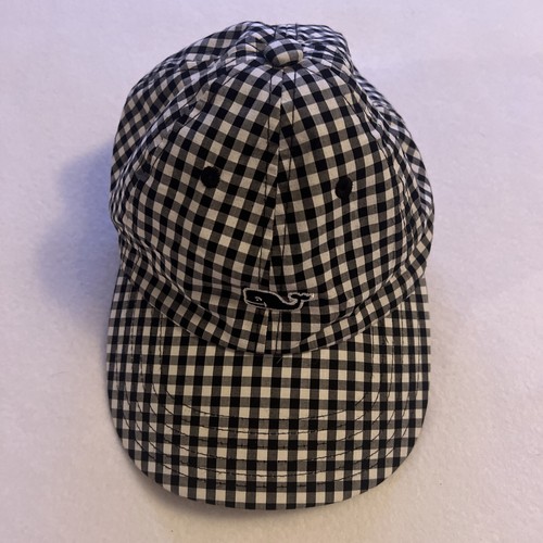 Vineyard Vines Black & White Gingham Plaid Strap Back Cap Youth One Size Fits