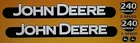 John Deere style 240 Series II skidsteer decal kit with warning and safety kit