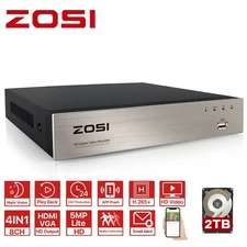 ZOSI 8CH CCTV 1080P H.265+ DVR HD 2TB HDD for Security Camera System Easy Remote