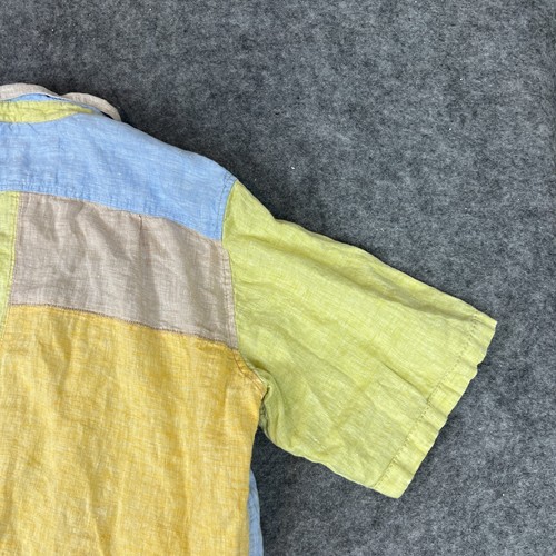 Territory Ahead Shirt Mens XLT Multicolored Colorblock Linen Short Sleeve Patch - Picture 11 of 14
