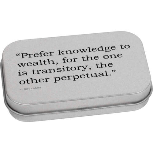 Socrates Quote Metal Hinged Tin / Storage Box (TT006190) - Picture 1 of 12