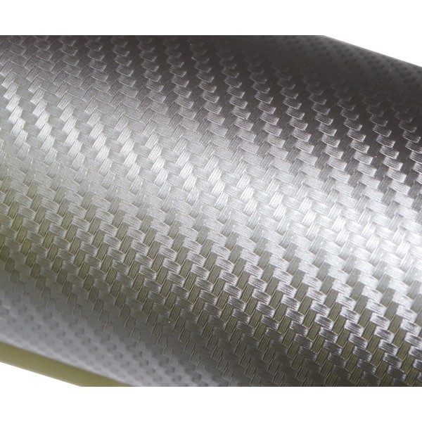 Film carbone 3D gris 1m50 adhésif thermoformable pour covering avec raclette