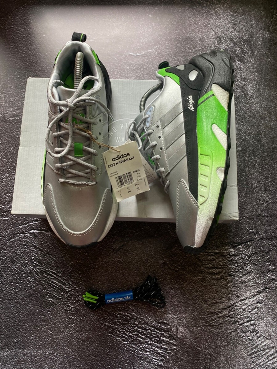 スニーカー ADIDAS Women Sneakers LJH5522 Silver Adidas ZX22 Kawasaki Ninja/Boost/Size US 10.5 Silver/Green