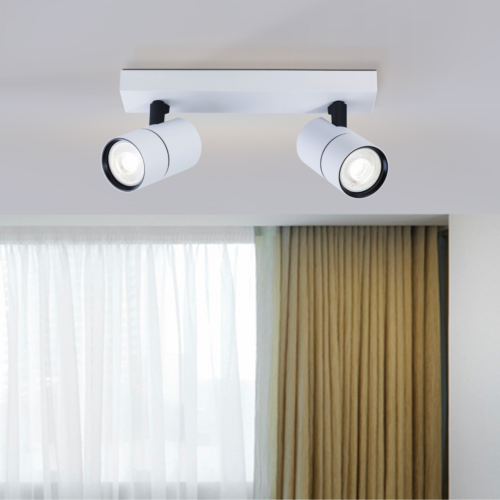 HARPER LIVING Modern Spotlights (White, 2 Light Spotlight Bar)