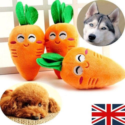 Puppy Plush Chew Toy Set Soft Squeaky Carrot Dog Toys for Playtime UK