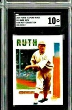 2019 Diamond Kings Babe Ruth Collection Holo Gold Babe Ruth Collection SGC 10