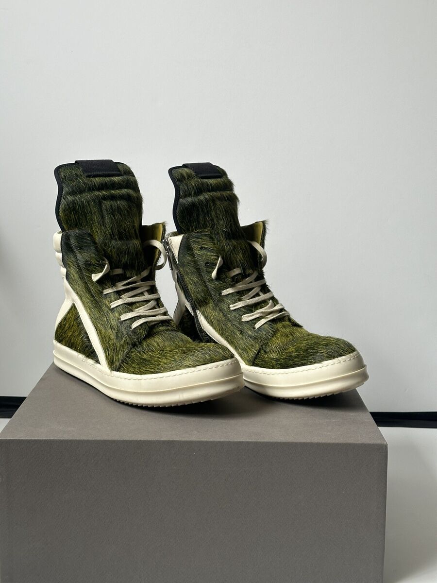 Rick Owens - Acid Green Pony Hair Geobaskets | eBay Rick Owens - Acid Green Pony Hair Geobaskets | eBay