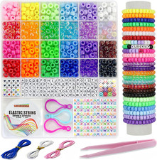 24 Color Pony Beads Bulk 1000 Pcs Kandi Beads for Necklace Jewelry Making Hair
