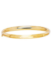 14k Yellow Gold 5.5" BABY Domed Bangle Hinged Bracelet 4mm 2/16" 3.3grams