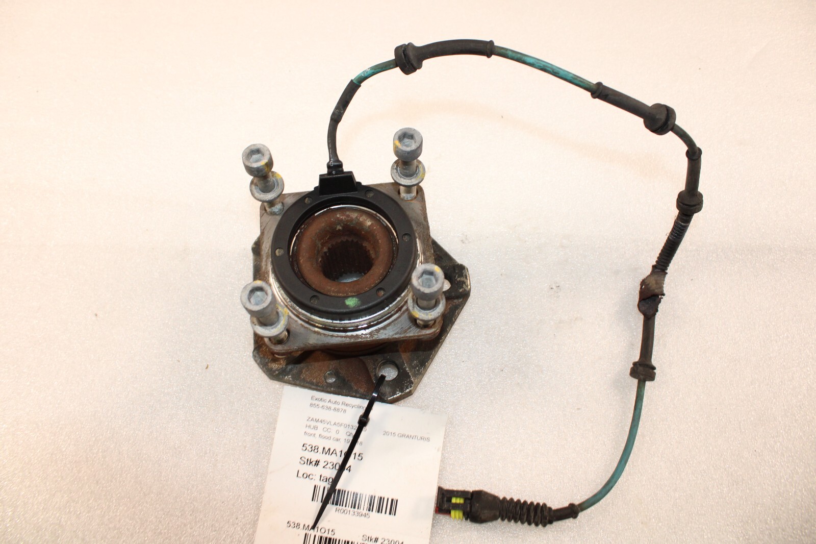 Maserati Granturismo, Quattroporte, Front Wheel Hub, Flood Car, Used, P/N 197118