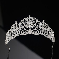 Bridal Tiara Crystal Tiara Silver Clear Swarovski Crystal Rhinestone tiara