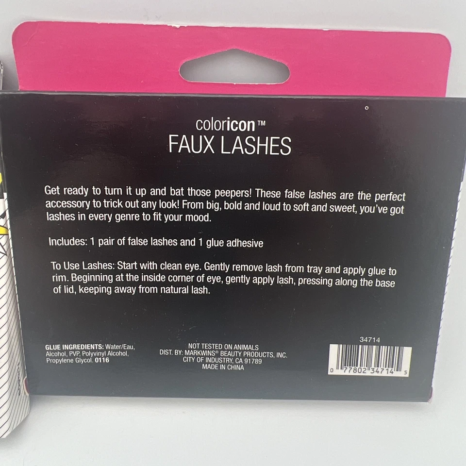 Wet n Wild Coloricon pestañas sintéticas edición limitada 34714 pestañas-LA-Reed lote de 3 Foto 2 de 2