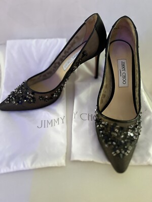 Jimmy Choo Floral Print Beaded Accent Pumps size 40 women shoes
