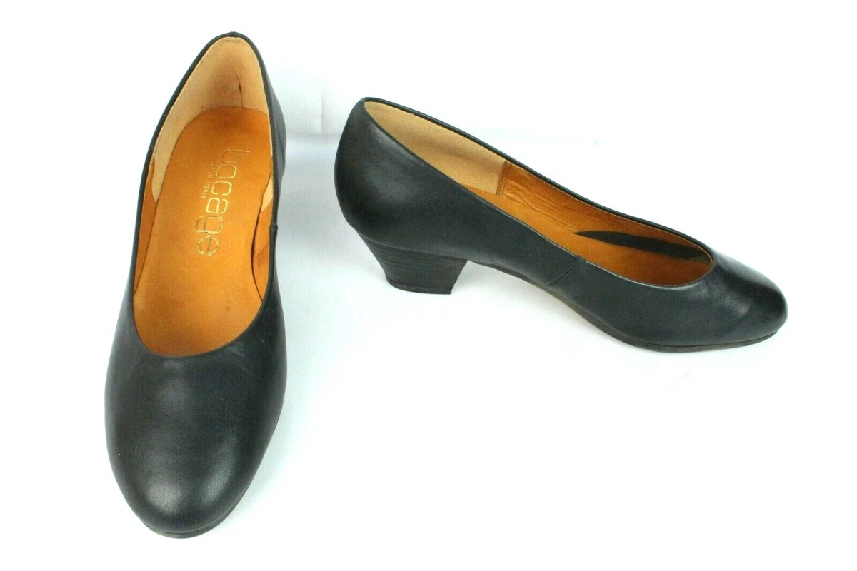 Court Shoes Bocage Black Leather T 39 UK 5.5 Very Good Condition