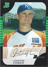 2005 Bowman Baseball JUSTIN HUBER Bowman Draft Picks Card #BDP156 Royals