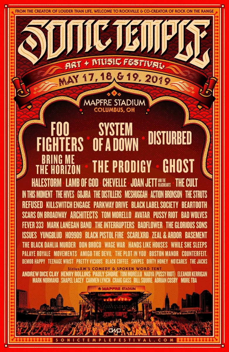 SONIC TEMPLE FESTIVAL 2019 CONCERT POSTER-Foo Fighters,System OfA