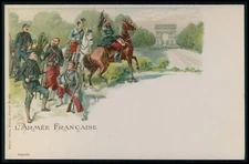 France French army war military soldier original old 1900s postcard
