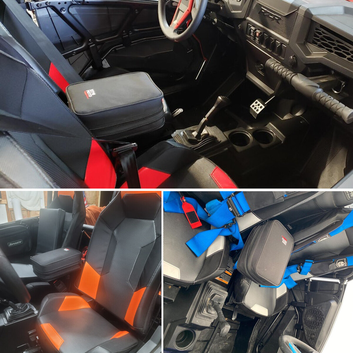UTV Armrest Console Storage Bag For Polaris RZR 900/1000 2014-2023 By KEMIMOTO