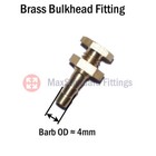 1/8" inch 4mm Brass Bulkhead Fitting Hose Barb Pipe Tube Fuel Tank Drain Flow