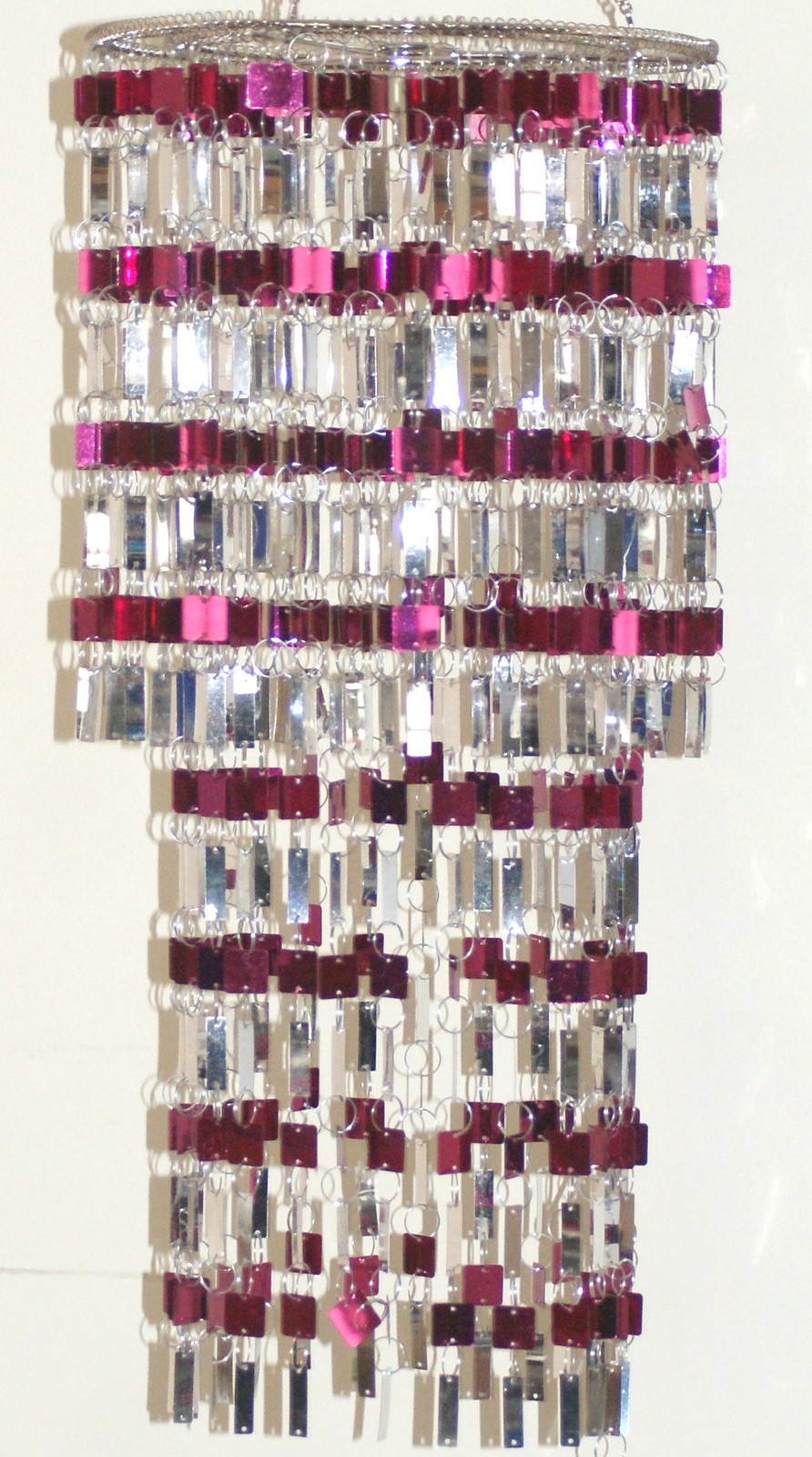 Room Chandelier [ Fushia & Silver ] Diameter: 21.5cm, H: 50cm