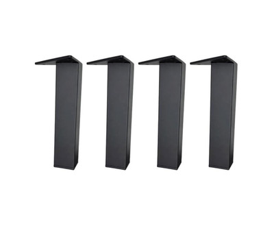 7 inch Matte Black Square Legs Modern 4pc Set