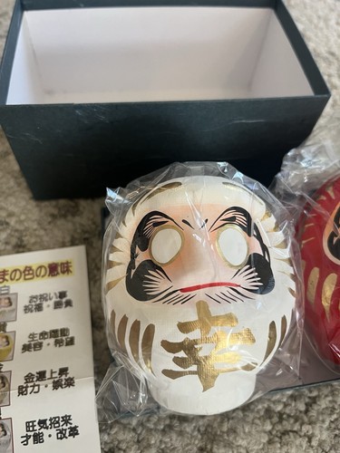 Takasaki Daruma Puppe Set Rot Und Weiß - Bild 2 von 6