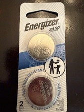 ENERGIZER BUTTON BATTERY CR 2450 2 Pack BNIP SEALED Expires 03/2034 Coin Batt