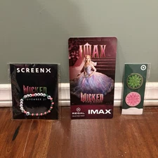 Regal Wicked For Good Beaded Bracelet Screen X Elphaba Glinda Pin IMAX Promo Set