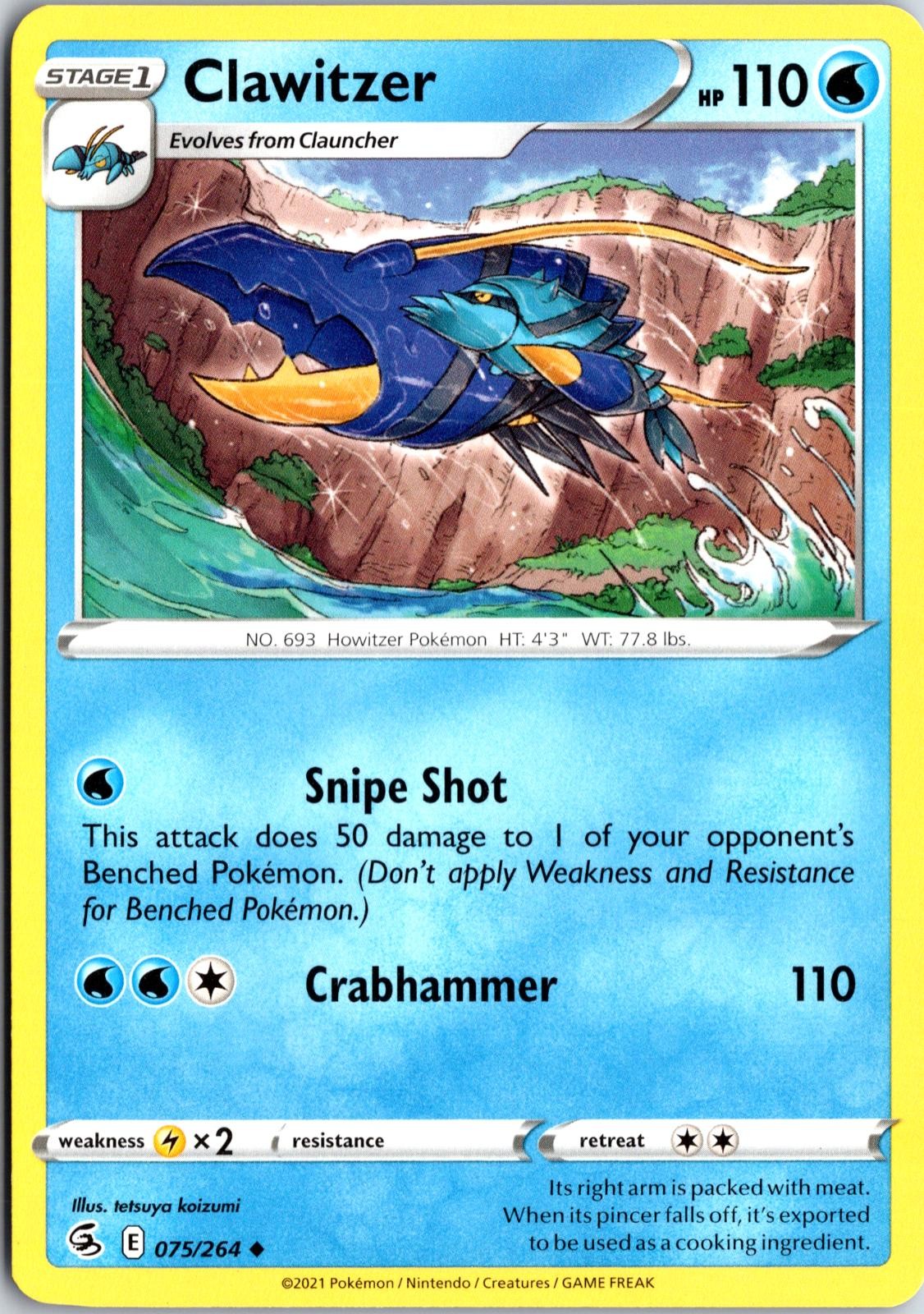 Clawitzer 075/264 Near Mint Uncommon Fusion Strike Pokemon