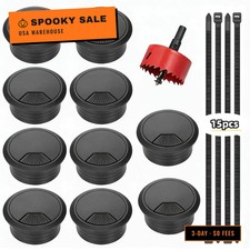 Desk Grommet 2 inch/50m,10Pcs Cable Grommet with Hole Saw  15 Zip Ties,Desk Hol