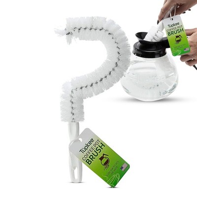 Tupkee Coffee Pot Cleaning Brush   Non Scratching, Curved, Long Lasting Bristles
