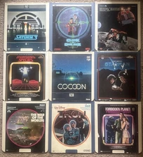 Vintage Lot Of 9 CED Selecta Vision Video Discs Scifi See Pics For Titles Read