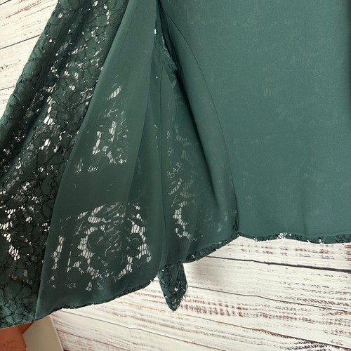 Women's EUC Torrid Dark Green Lace Open Front Blazer Jacker Career Size 00 Large - Picture 5 of 8