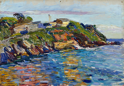 Coastal Brushstroke Cliff Poster Wandbild am Meer - 16x12/20x16/24x18/36x24