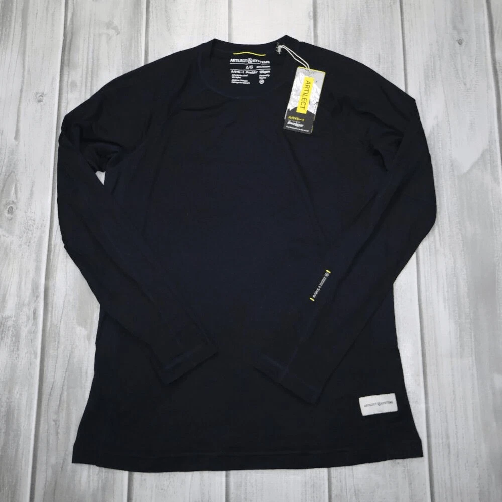 NEW Artilect Boulder 125 Crew Wool Base Layer Top - Men's Size Large Black
